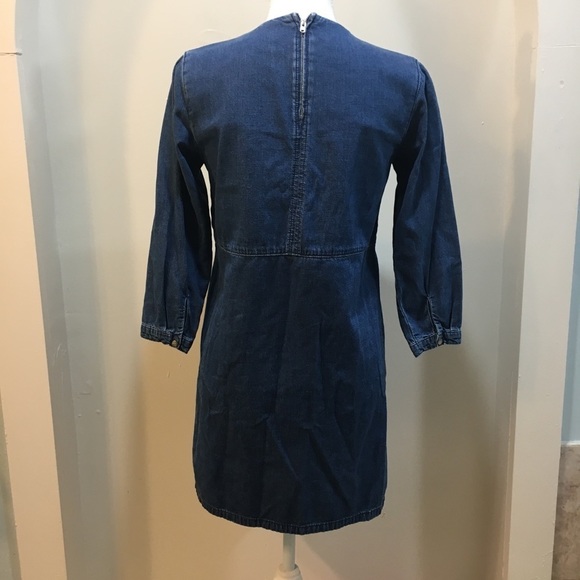 TopShop Moto Embroidered Denim Smock Dress - Picture 5 of 8